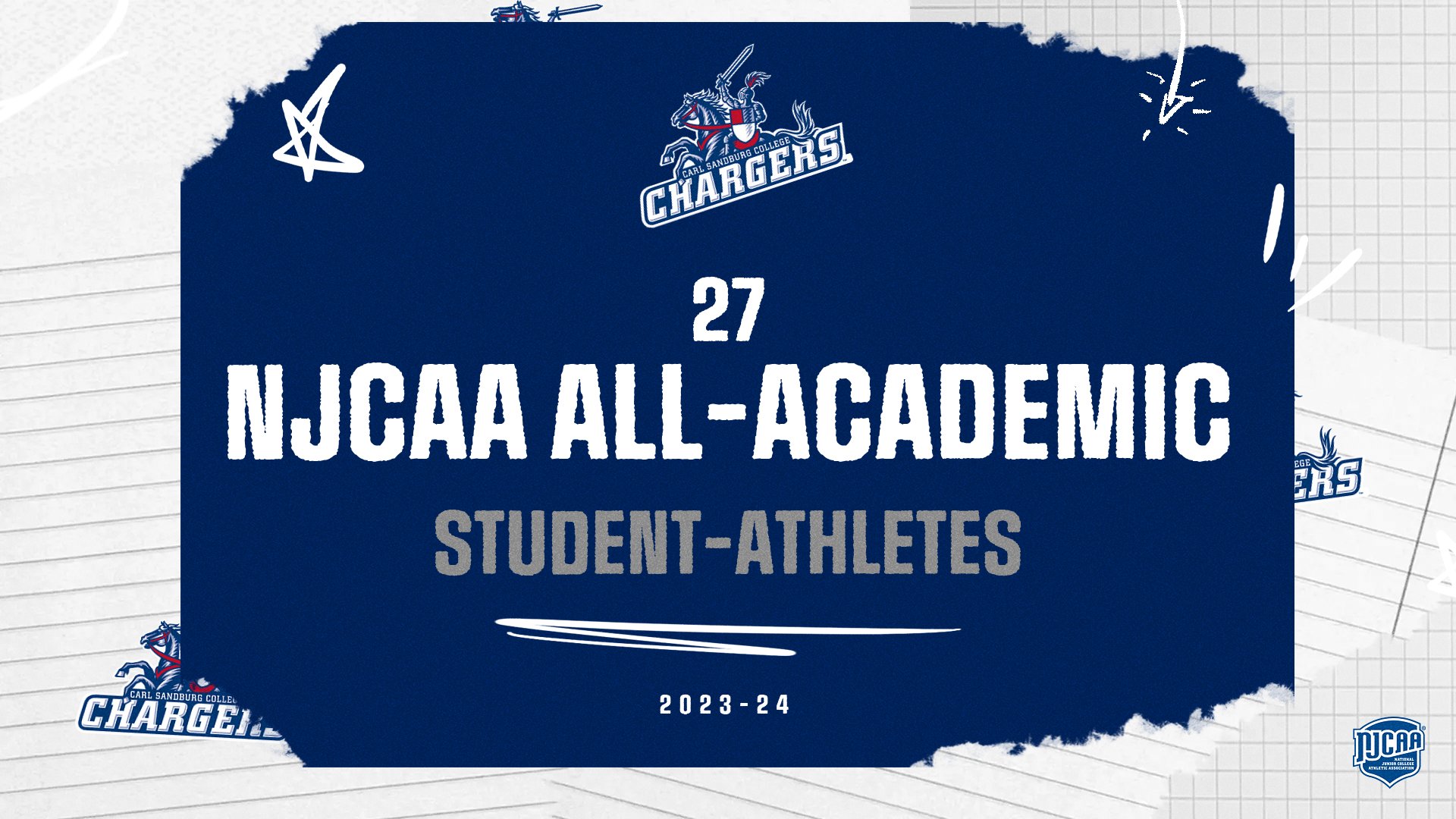 27 Chargers, 2 Sandburg teams named NJCAA All-Academic