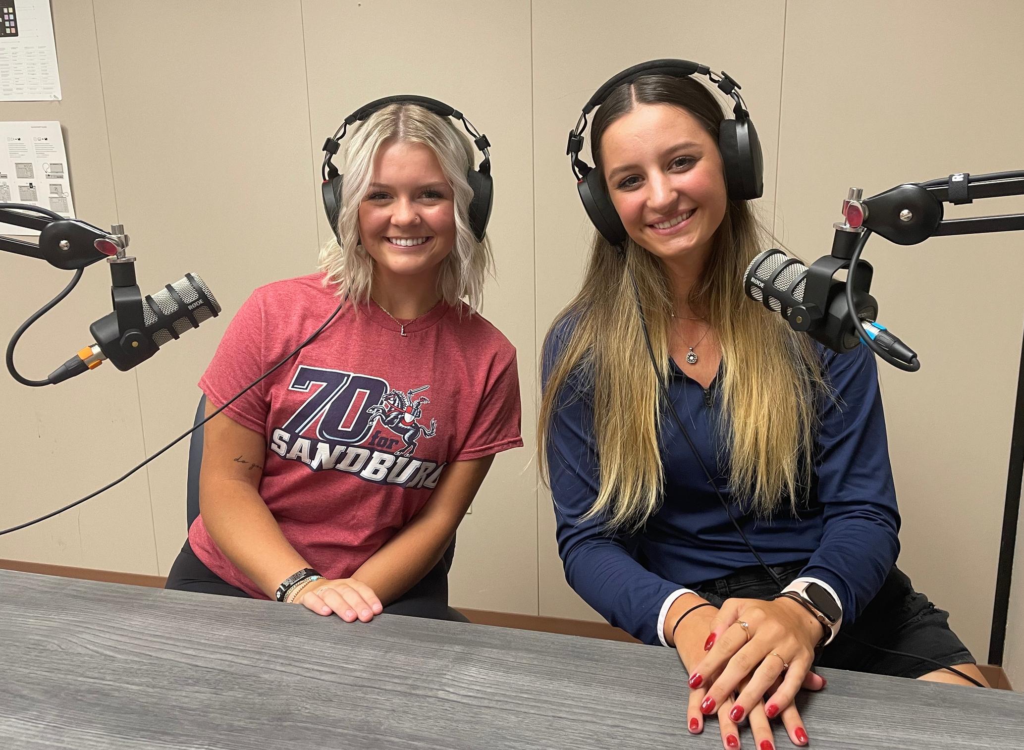 Sandburg women's golfers Ellie Wasson (left) and Ava Hackman (right) were the guests on Episode 17 of the Sandburg Athletics Podcast.