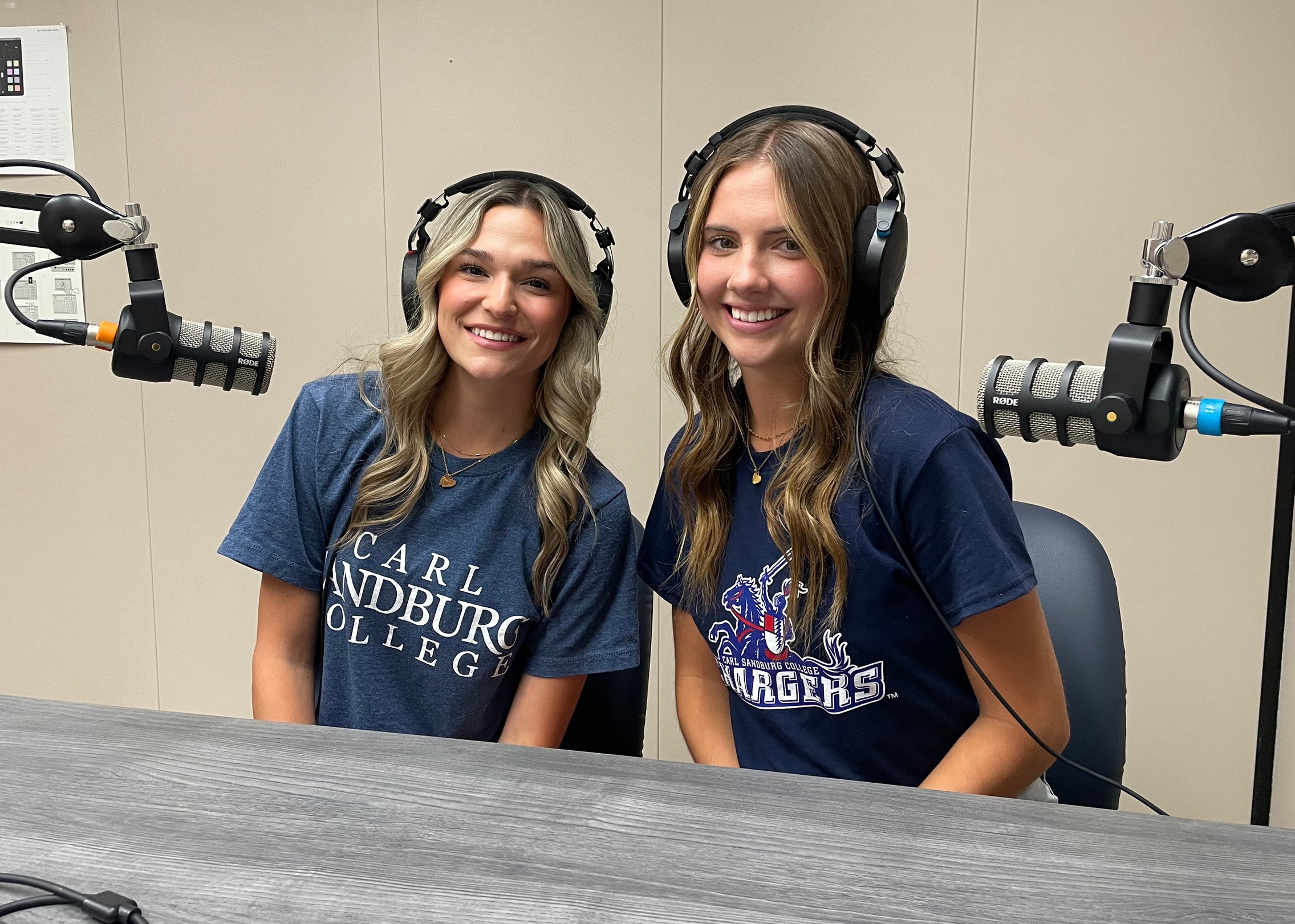 Lauren Minkel (left) and Abigail Strode (right) were the guests on Episode 22 of the Sandburg Athletics Podcast.